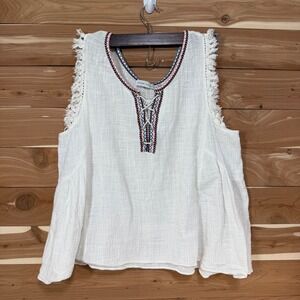 Lace Up White‎ Casual Size M